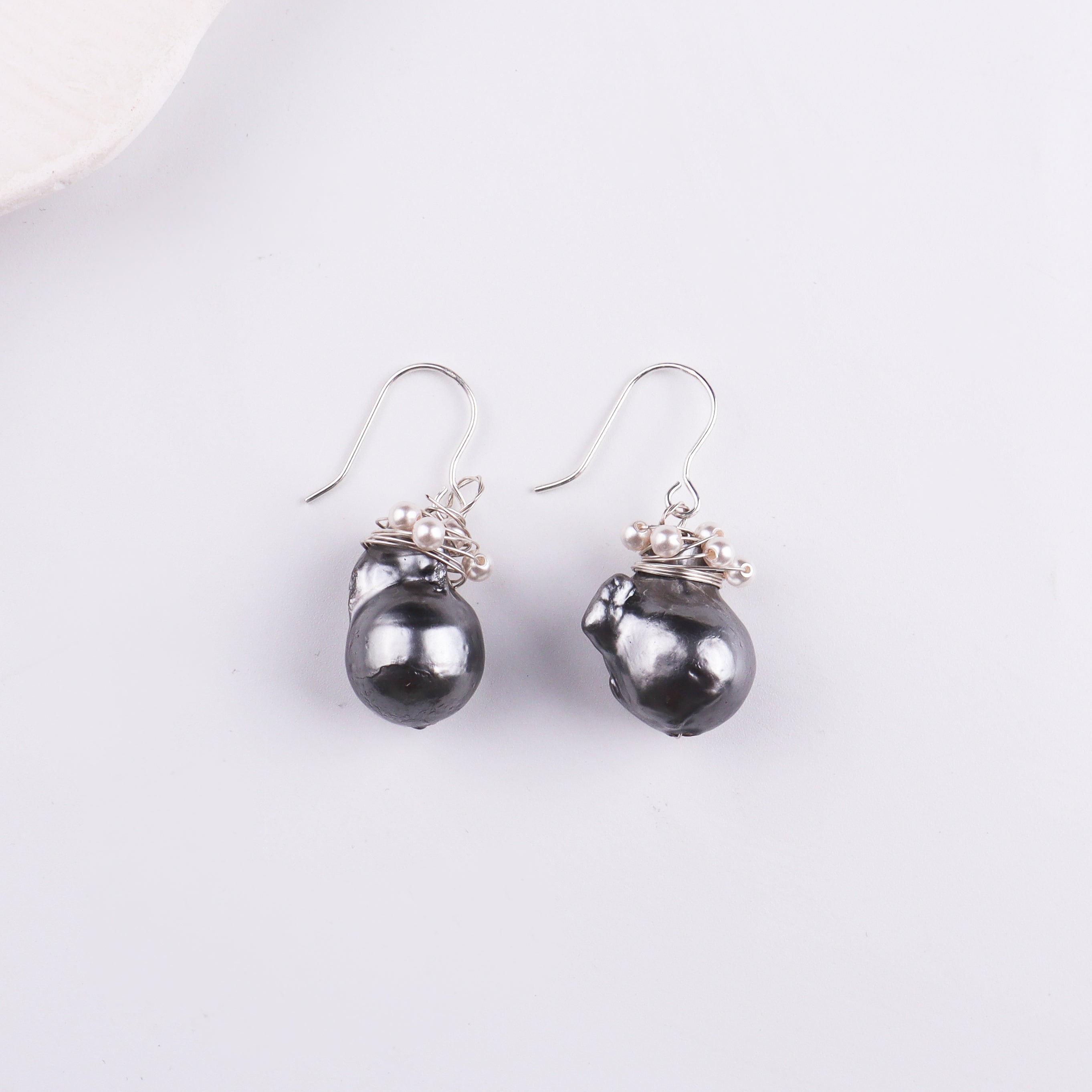 Silver Baroque Pearl Earrings (Project Handmade)