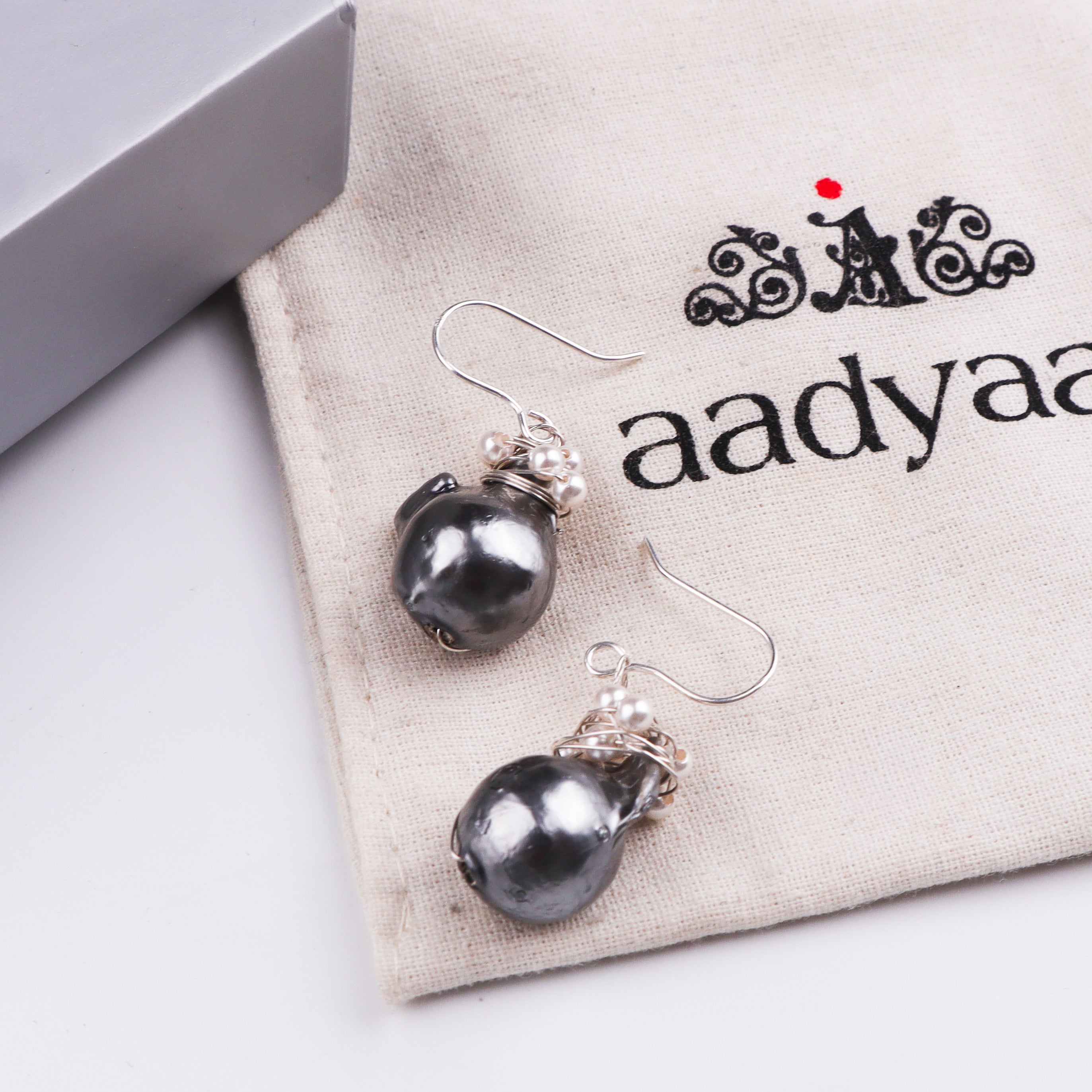 Silver Baroque Pearl Earrings (Project Handmade)