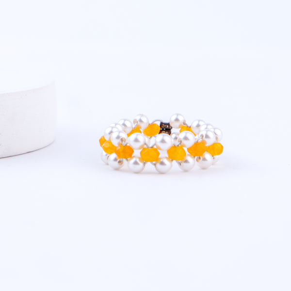 Agate and Pearls Ring