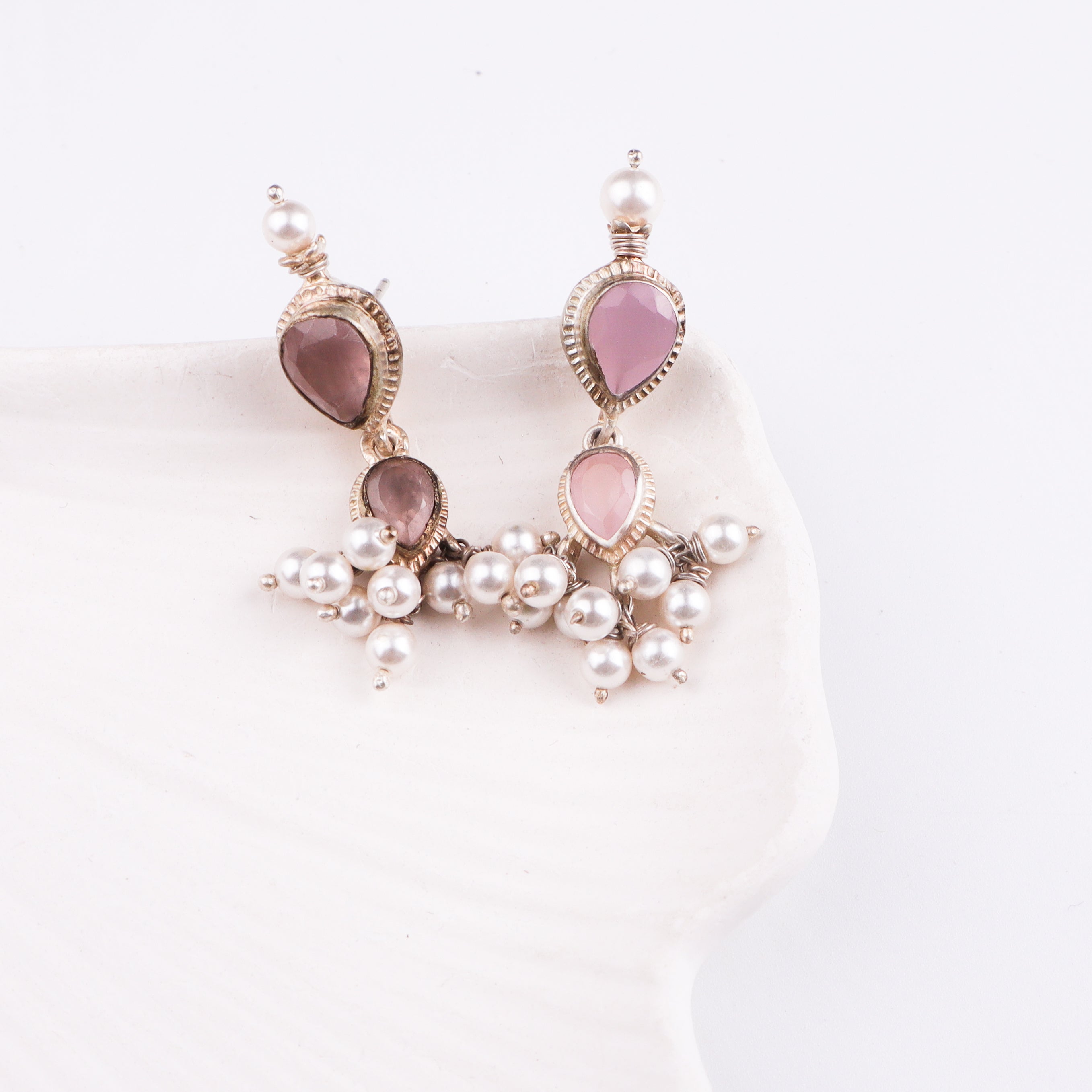 Rose Quartz Tanmani Earrings