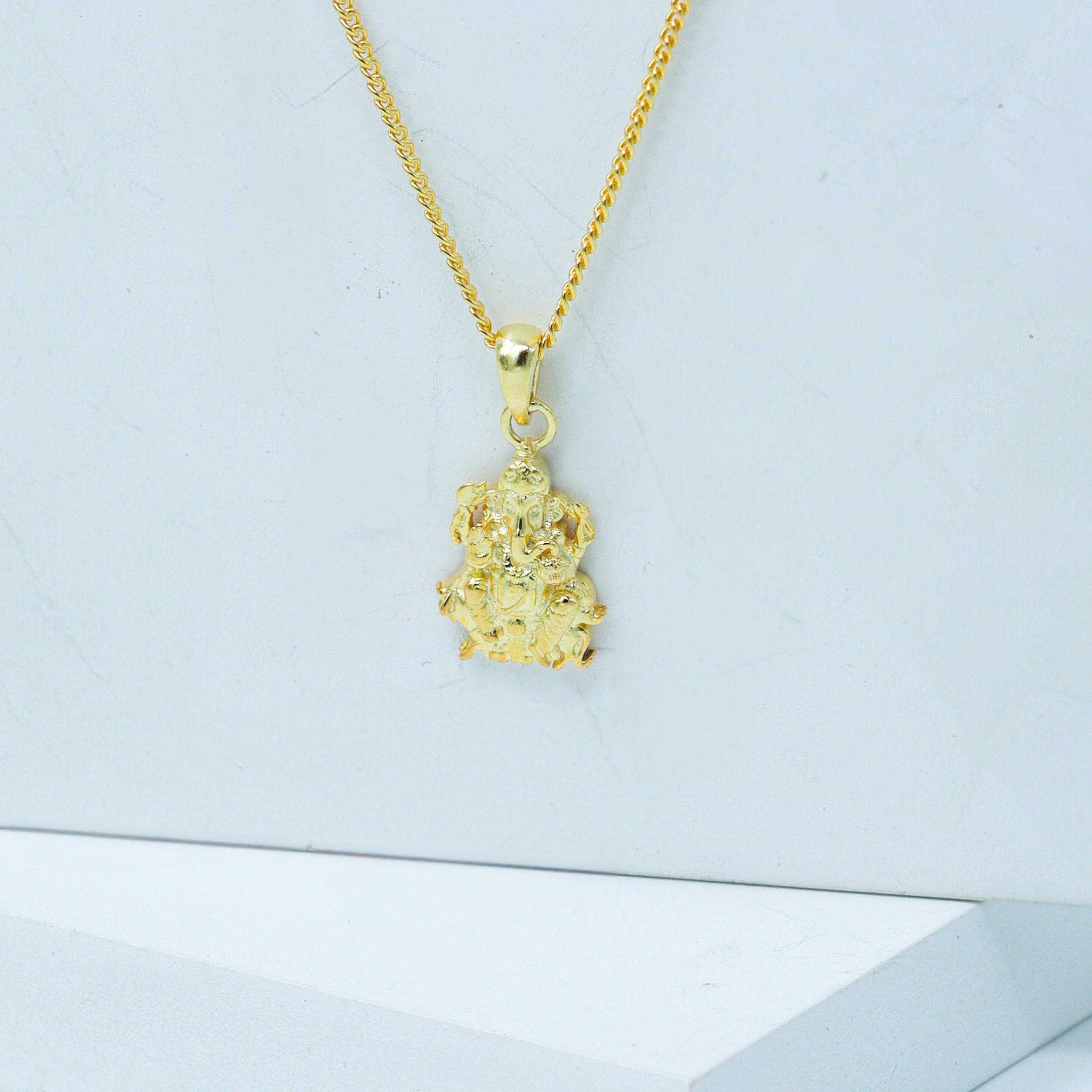 Silver Ganesh Necklace | 22K Gold Plated | 92.5 Silver