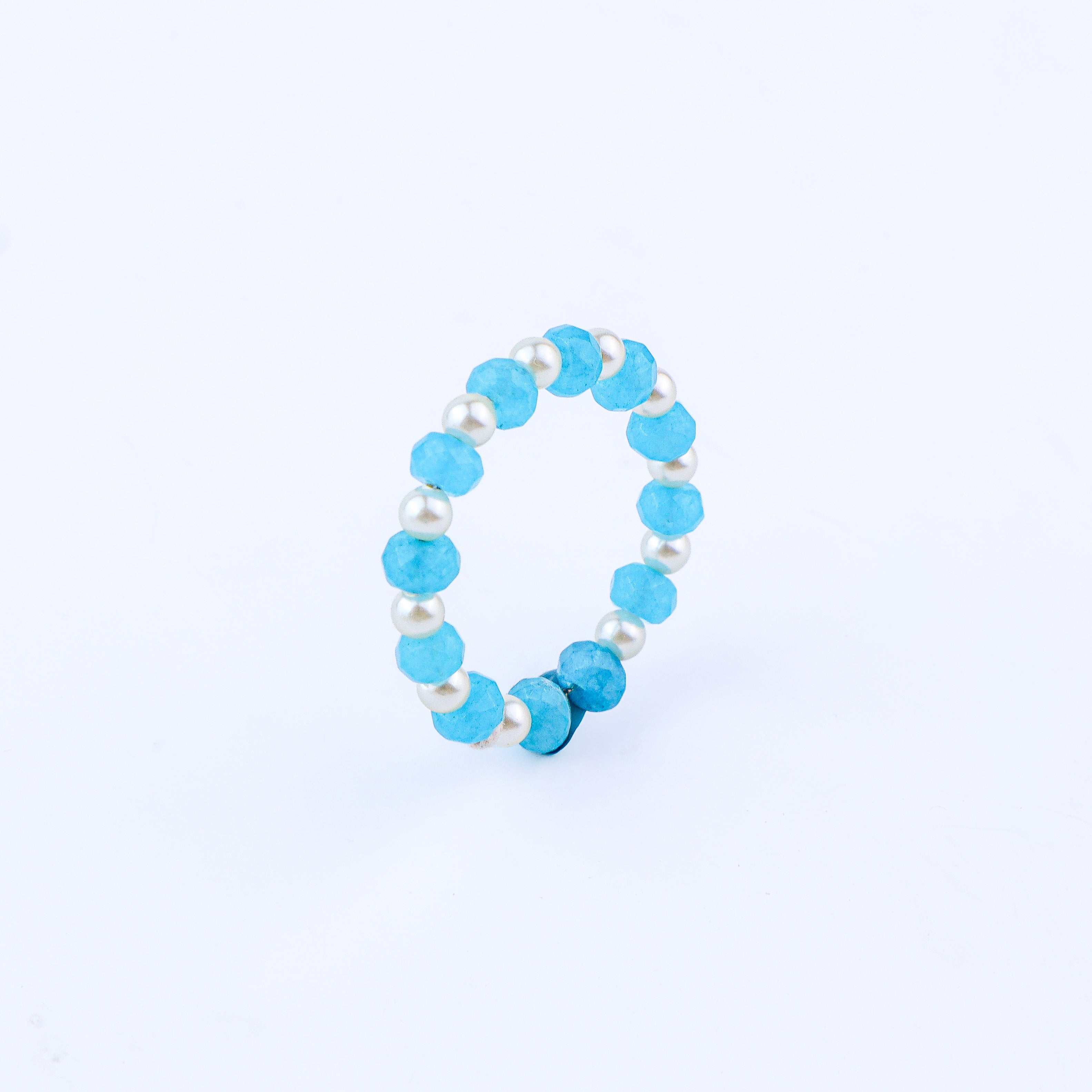 Jade and Pearl Beaded Ring