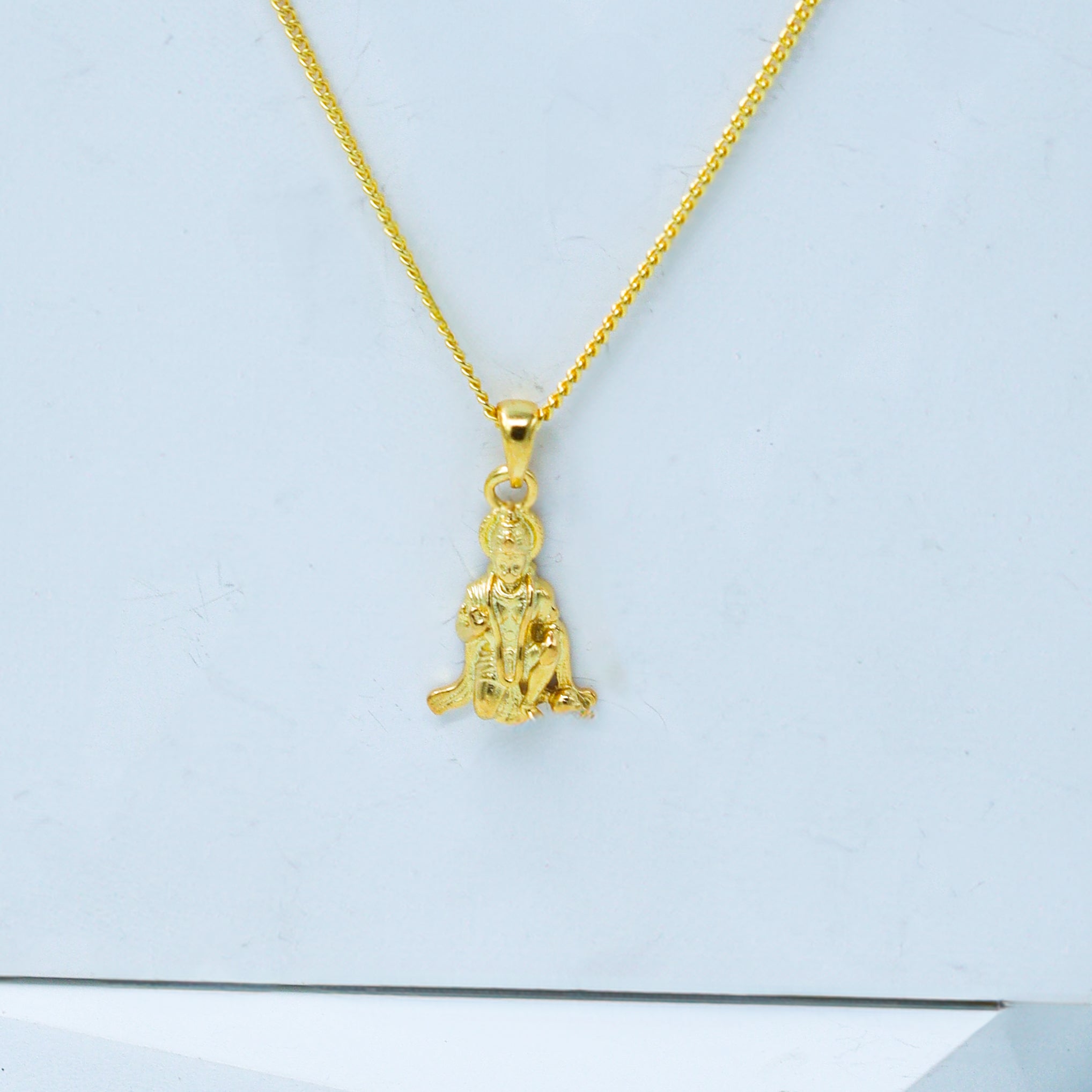 Silver Hanuman Pendant Necklace | 92.5 Silver | 22K Gold Plated