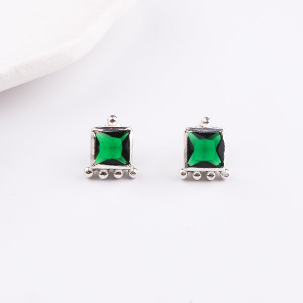 Green CZ Stud | 92.5 Silver