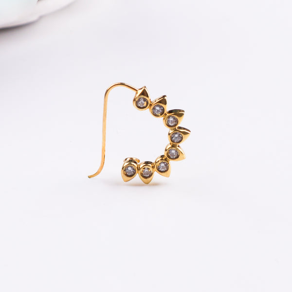 CZ Petal Nath (Pierced) | 22K Gold Plated | 92.5 Silver