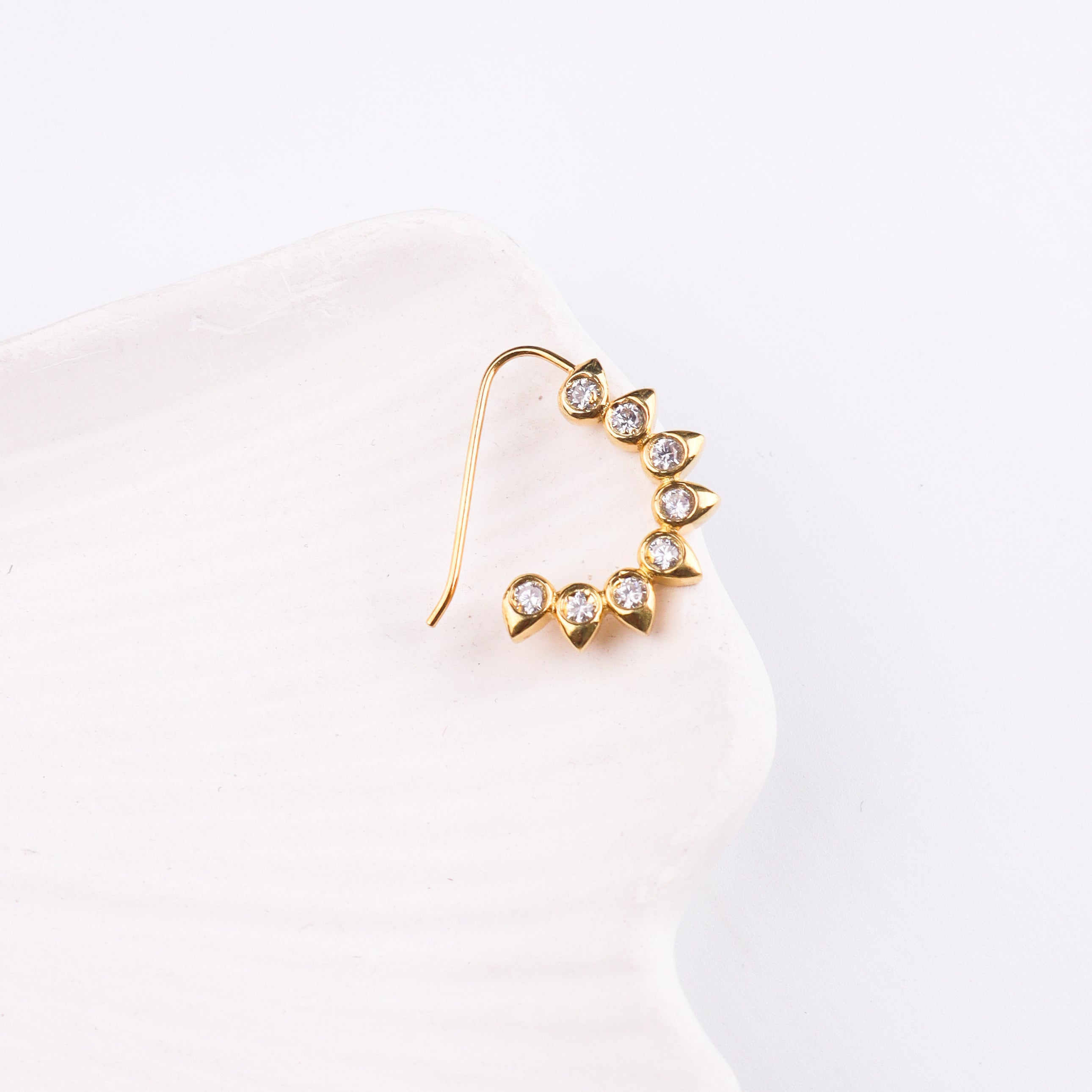 CZ Petal Nath (Pierced) | 22K Gold Plated | 92.5 Silver