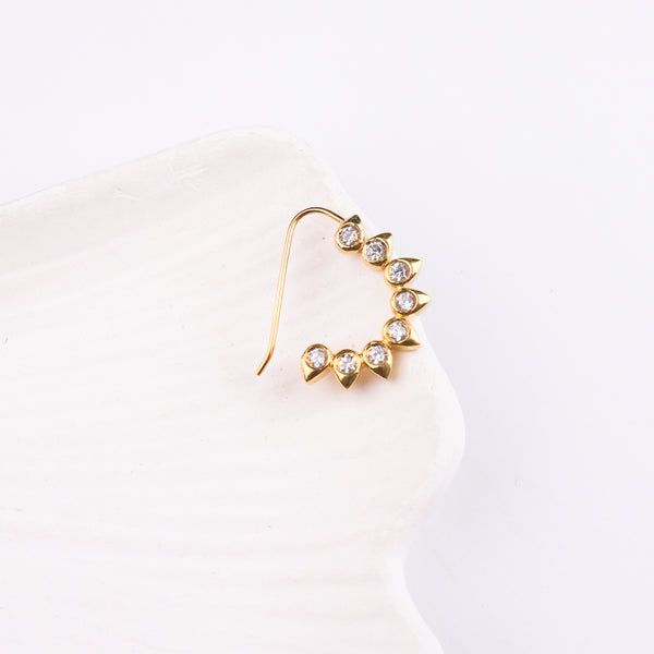 CZ Petal Nath (Pierced) | 22K Gold Plated | 92.5 Silver