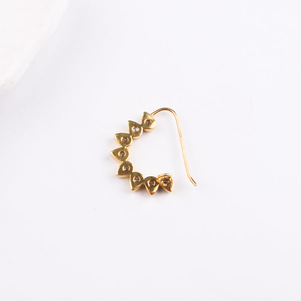 CZ Petal Nath (Pierced) | 22K Gold Plated | 92.5 Silver