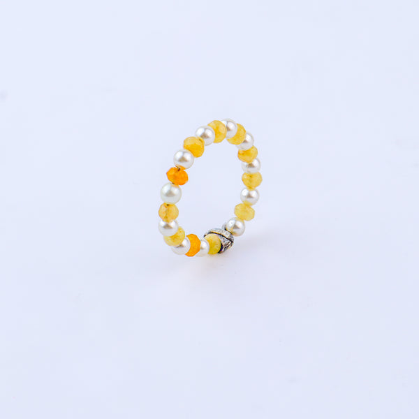 Agate and Pearls Ring