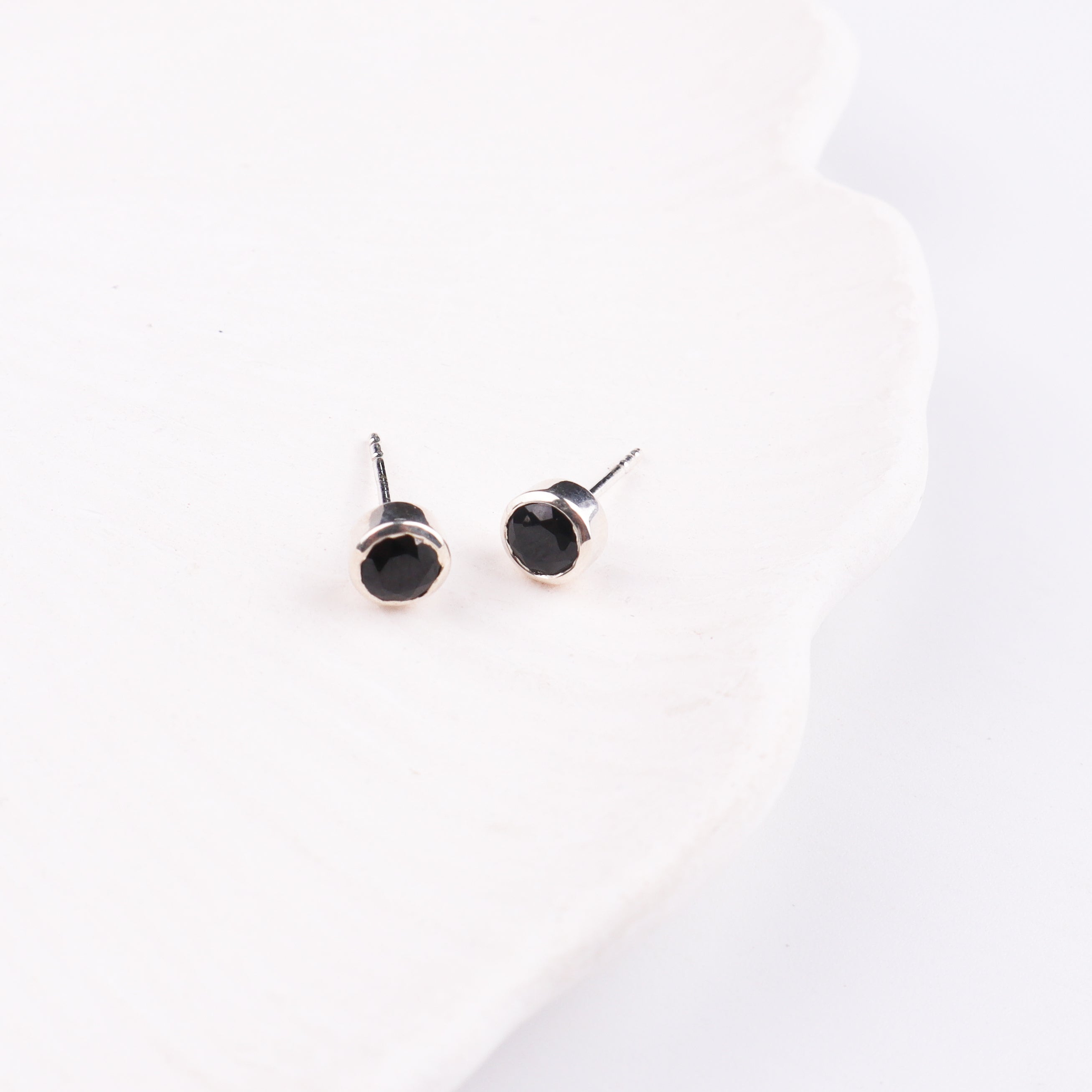 Black CZ Stone Stud | 92.5 Silver