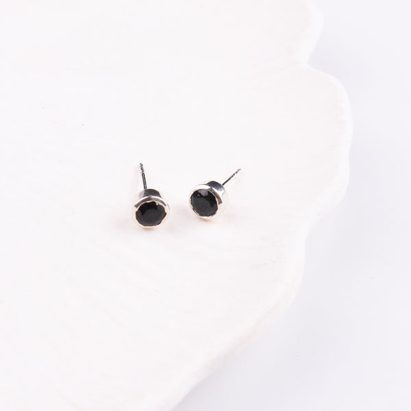 Black CZ Stone Stud | 92.5 Silver