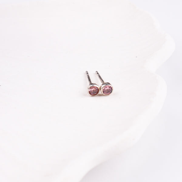 Pink CZ Stone Stud | 92.5 Silver