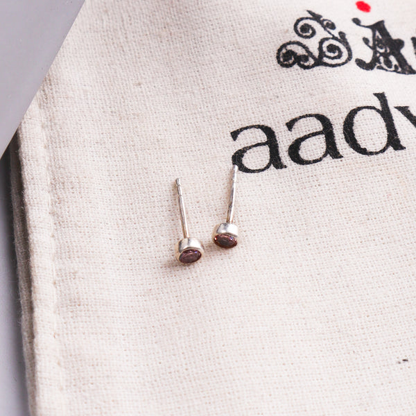 Pink CZ Stone Stud | 92.5 Silver