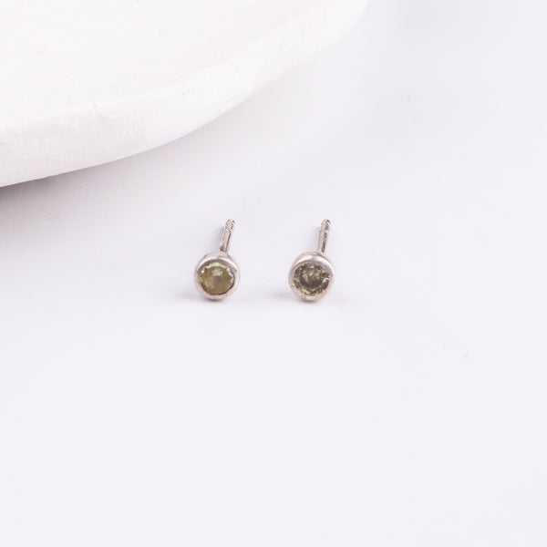 Yellow CZ Stone Stud | 92.5 Silver