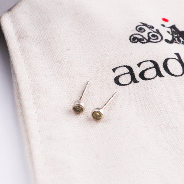Yellow CZ Stone Stud | 92.5 Silver