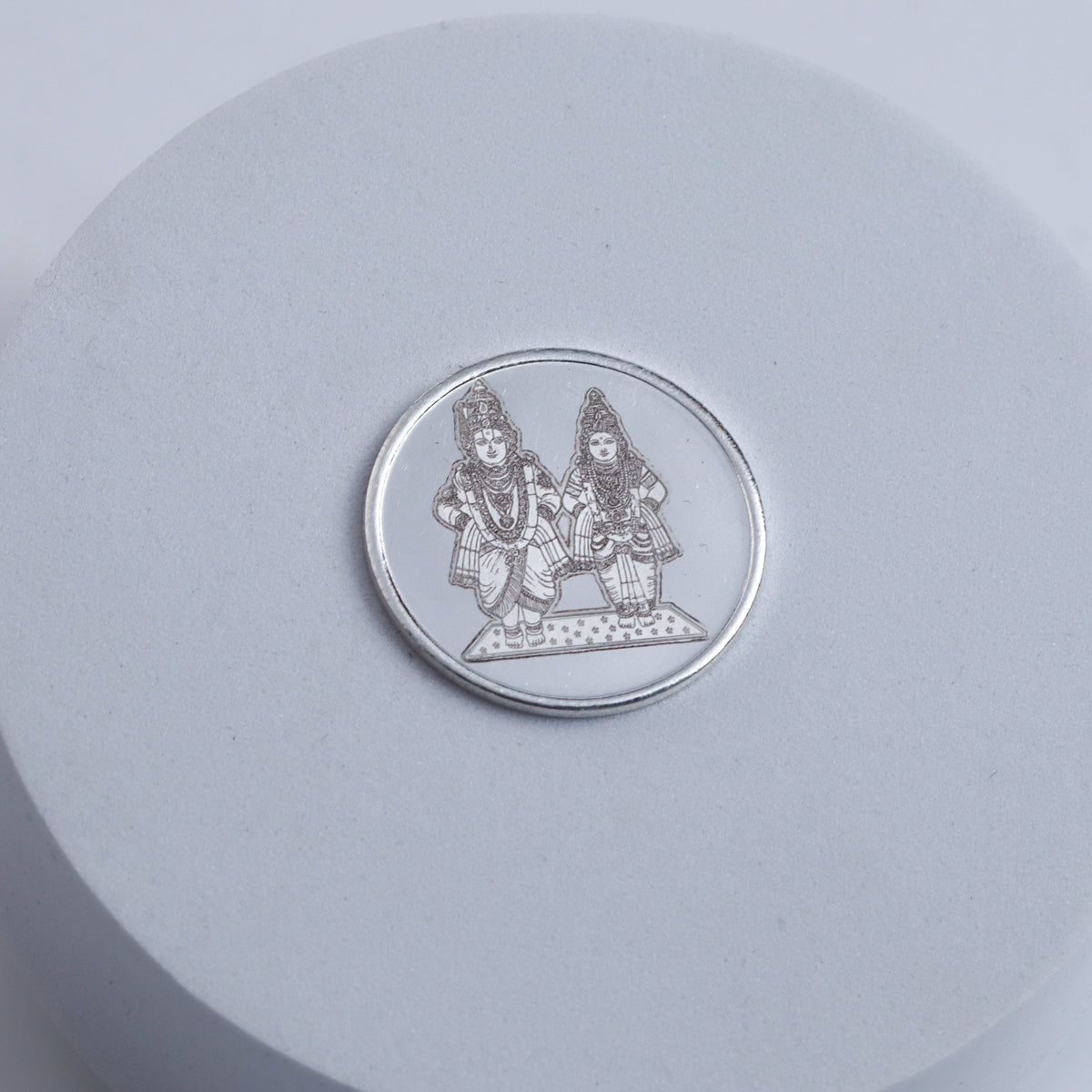 Silver Vitthal Rukmini Coin (Small)