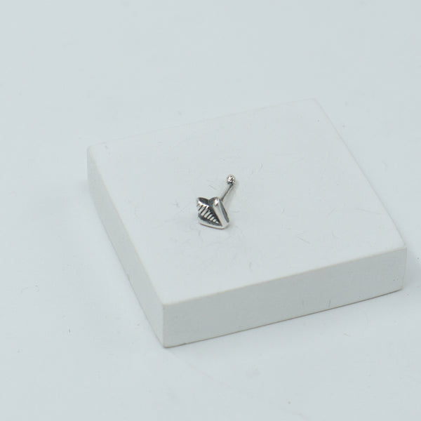 Silver Textured Bud Nose Pin