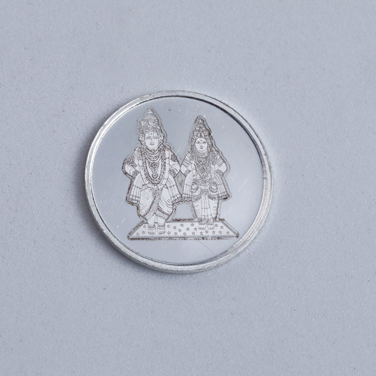 Silver Vitthal Rukmini Coin (Big)