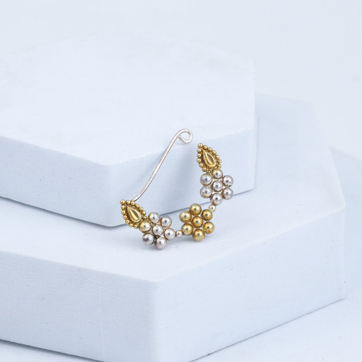 Swarna Rajat Kudi Nath: Dual Tone, Medium (Left, Clip on)