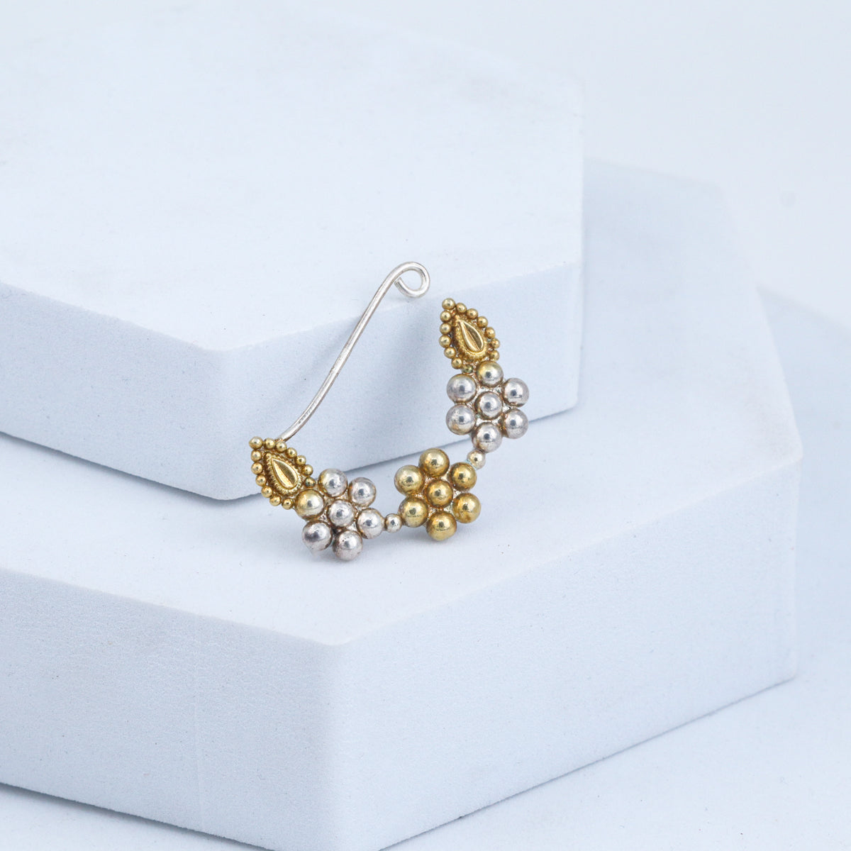 Swarna Rajat Kudi Nath: Dual Tone, Medium (Left, Clip on)
