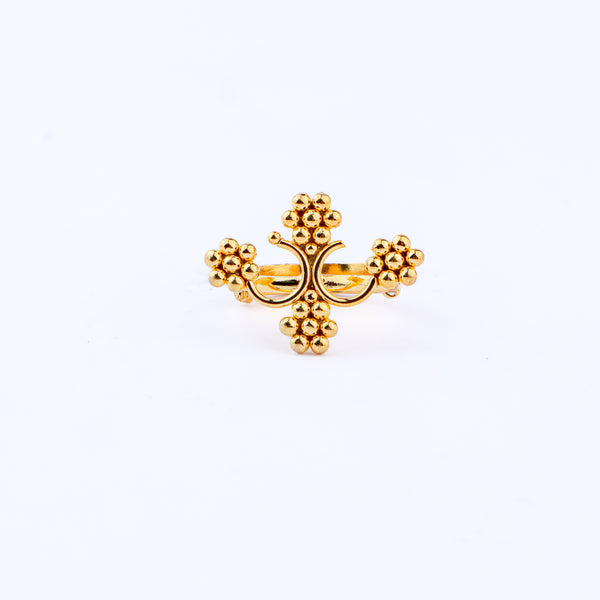 Silver Kudi Jhumar Ring |  92.5 Silver | 22K Gold Plated
