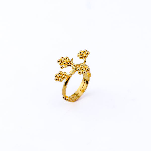 Silver Kudi Jhumar Ring |  92.5 Silver | 22K Gold Plated