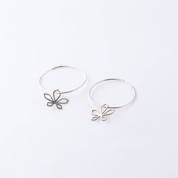 Silver Sadafuli Silhouette Hoops