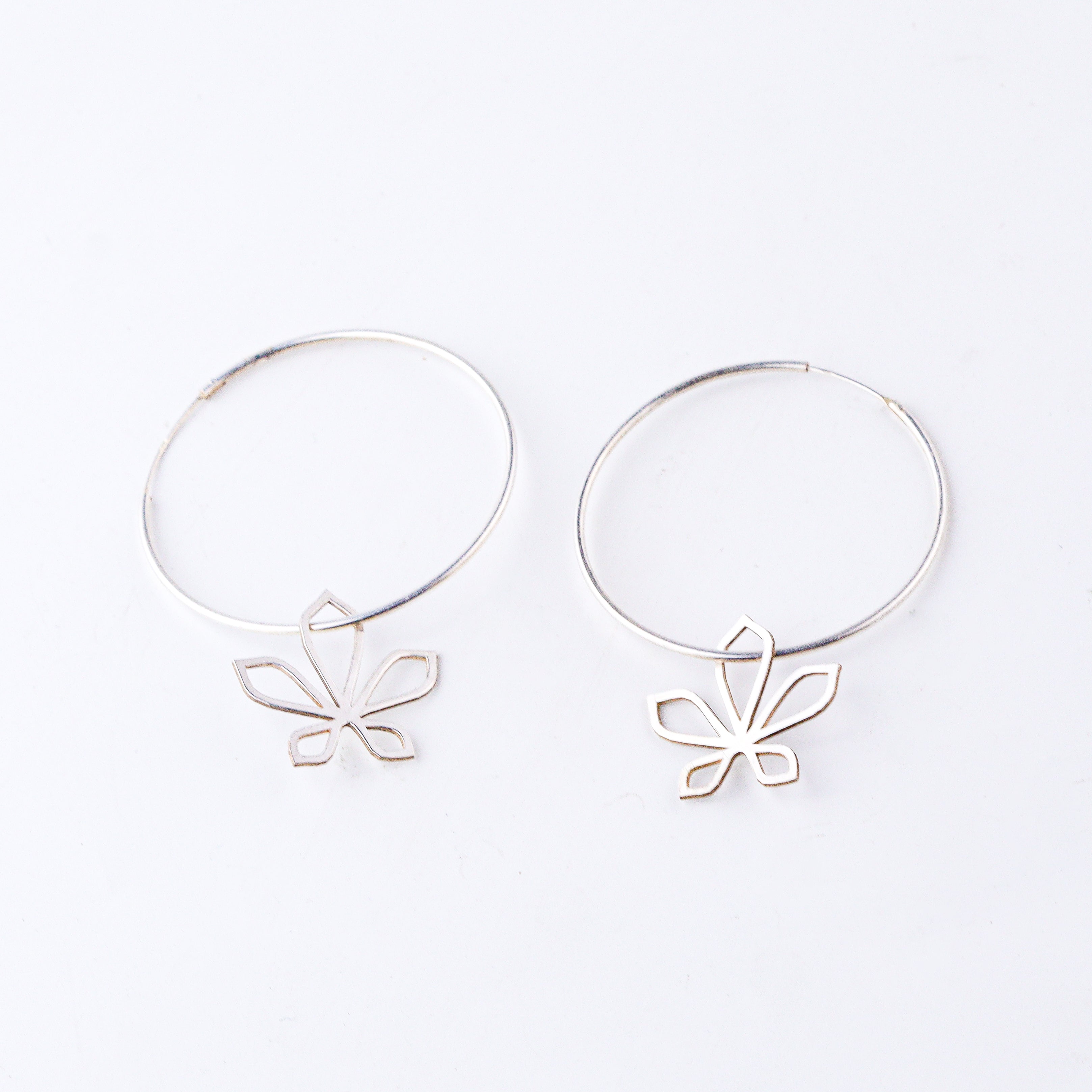 Silver Sadafuli Silhouette Hoops