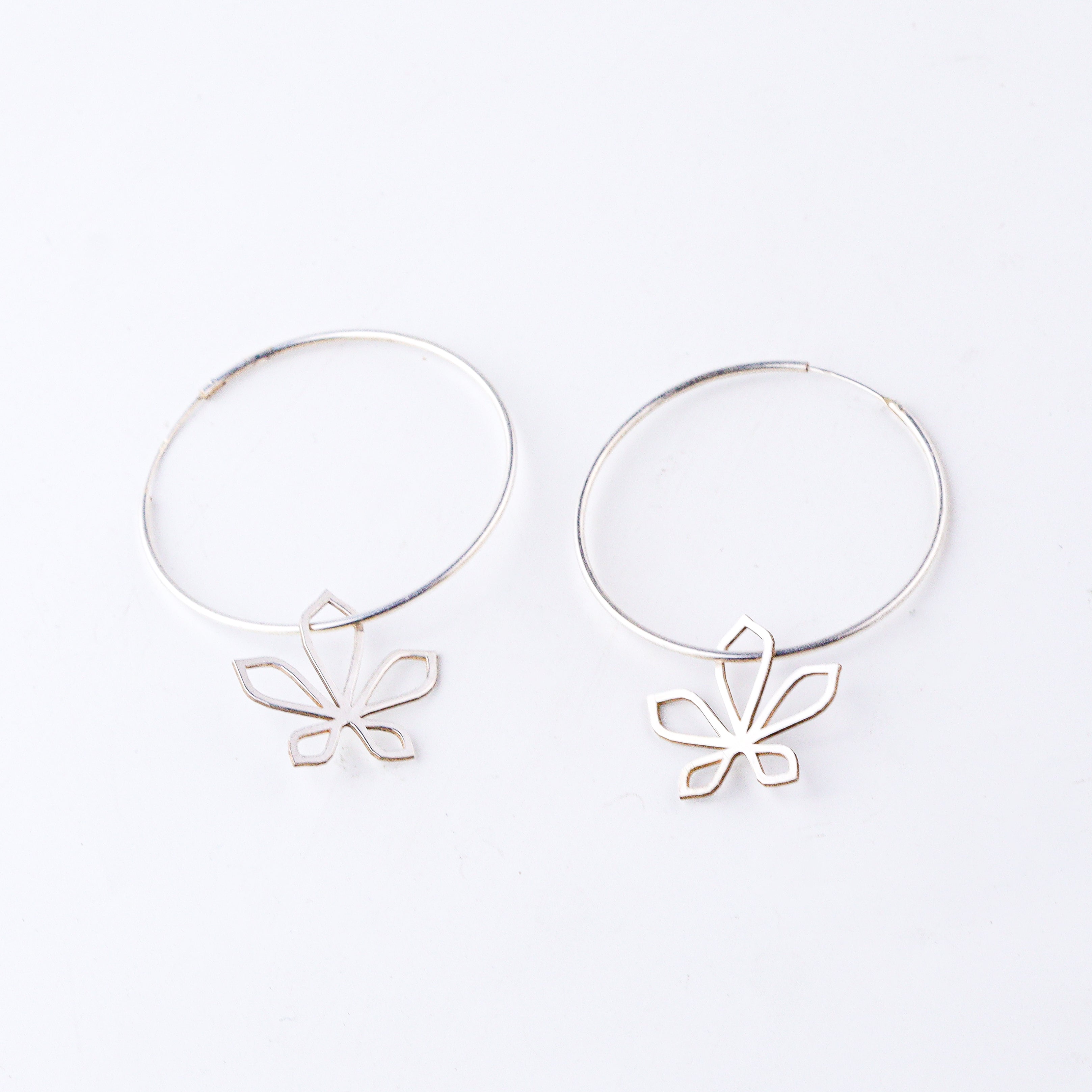 Silver Sadafuli Silhouette Hoops