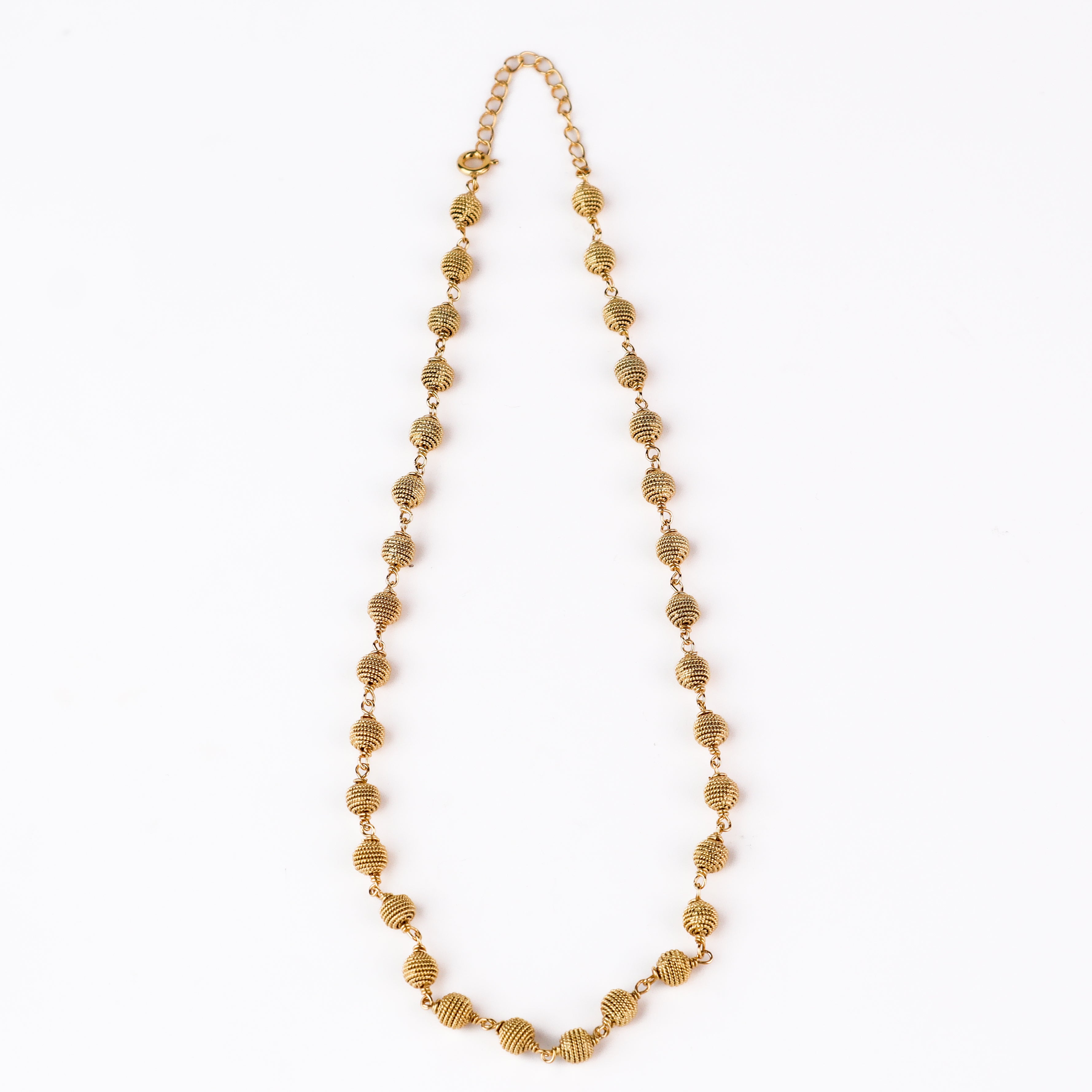 Silver Bead Ganthan Necklace | 92.5 Silver | 22K Gold Plated