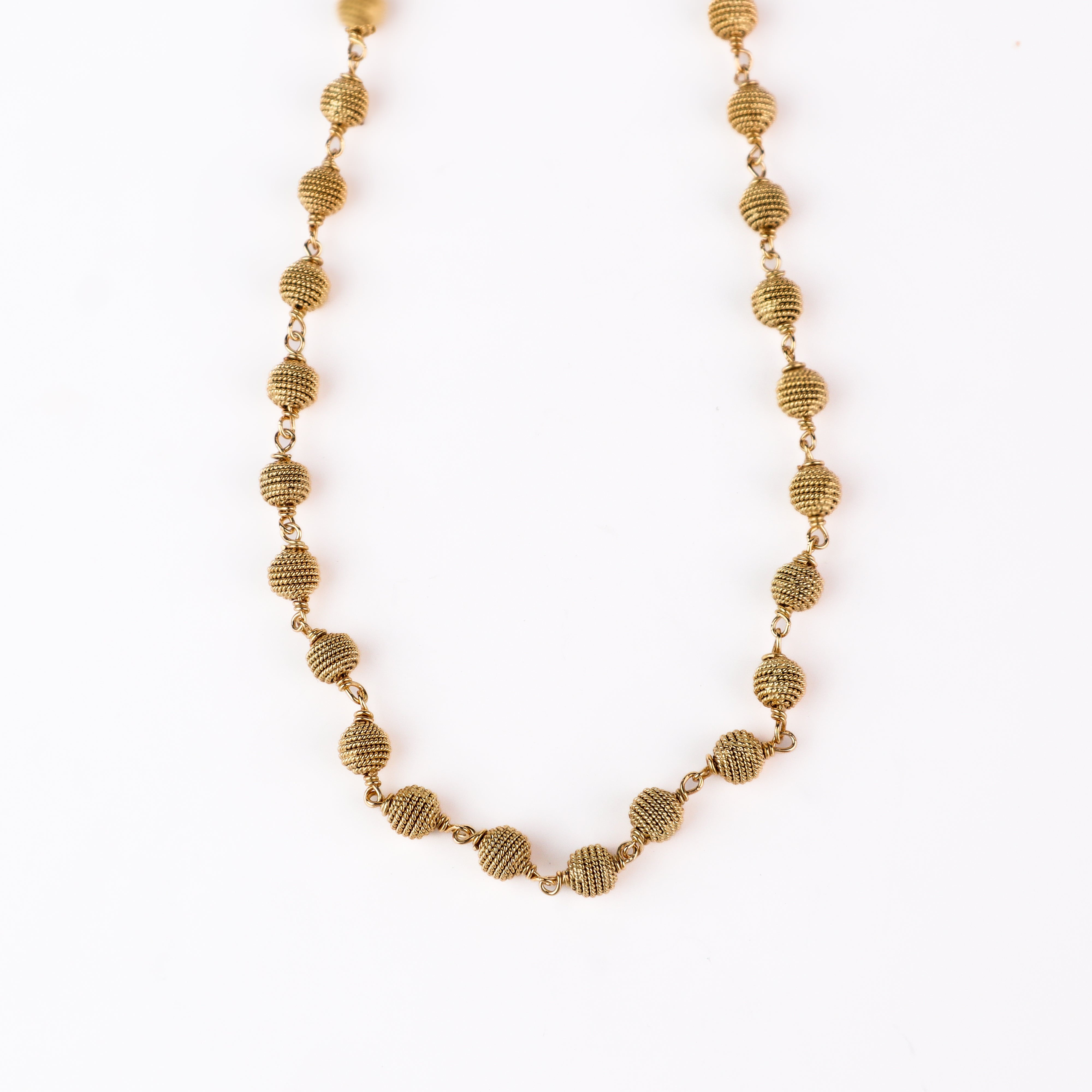 Silver Bead Ganthan Necklace | 92.5 Silver | 22K Gold Plated