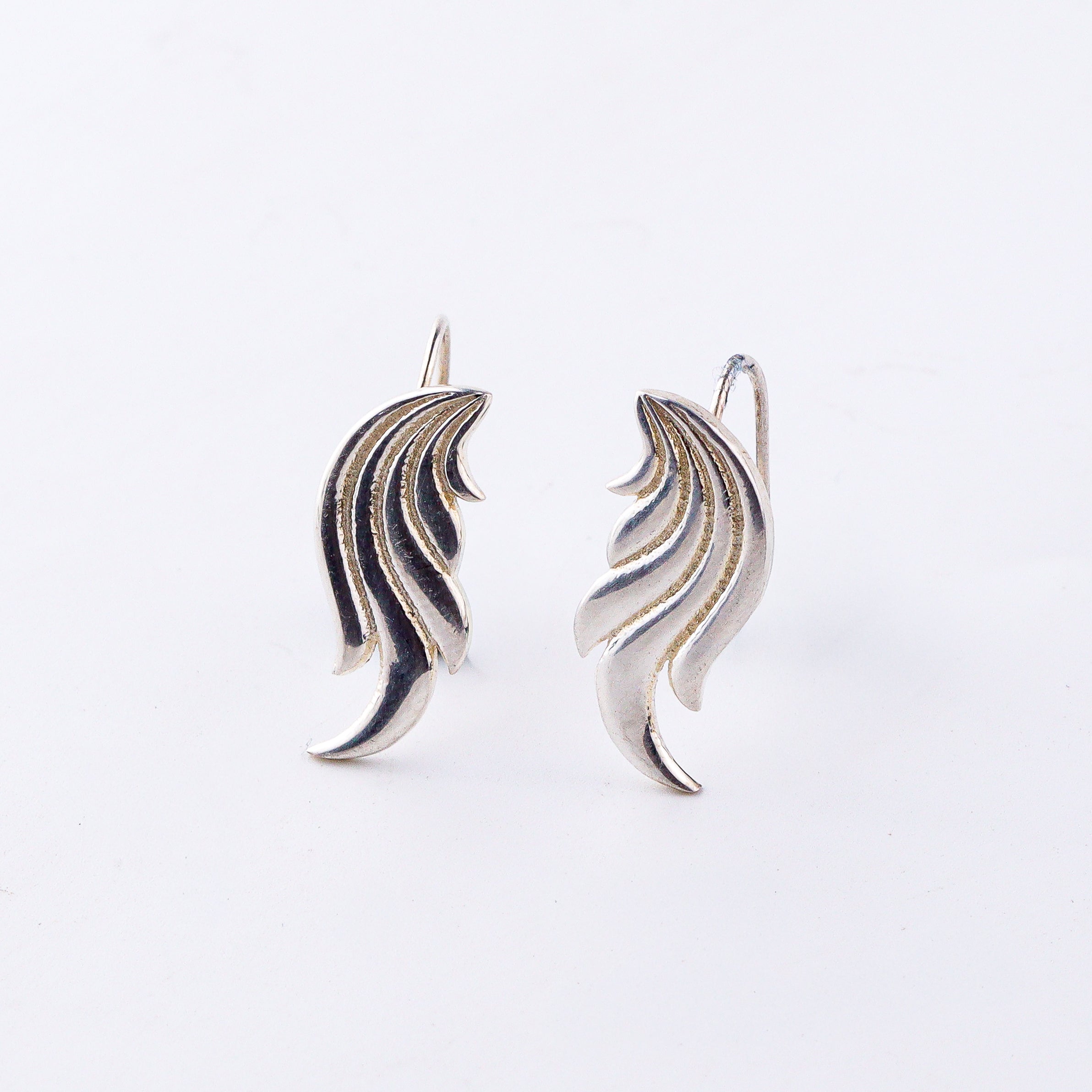 Silver Wing Earcuffs