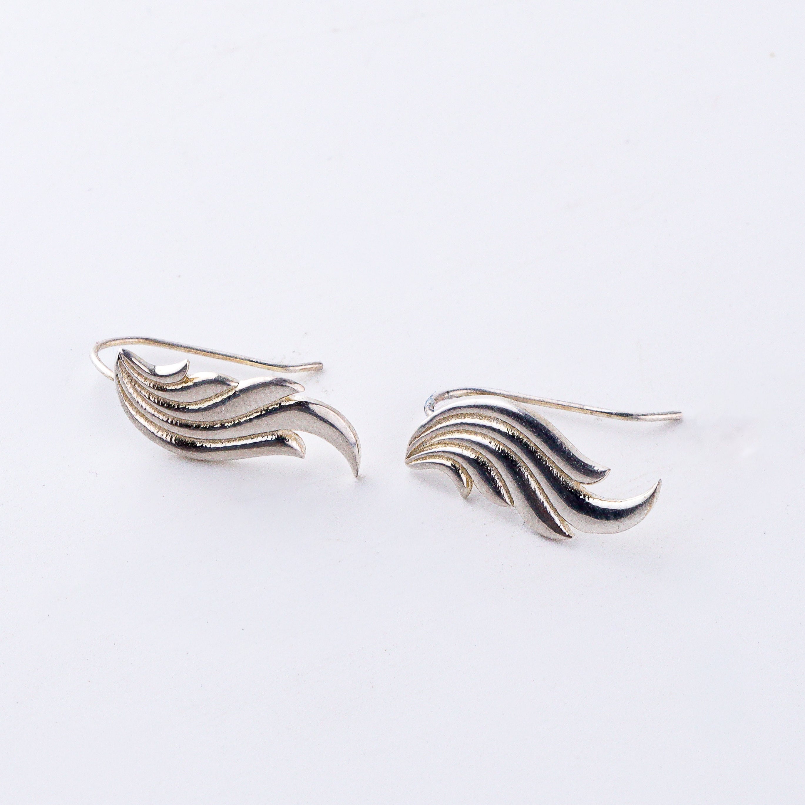 Silver Wing Earcuffs