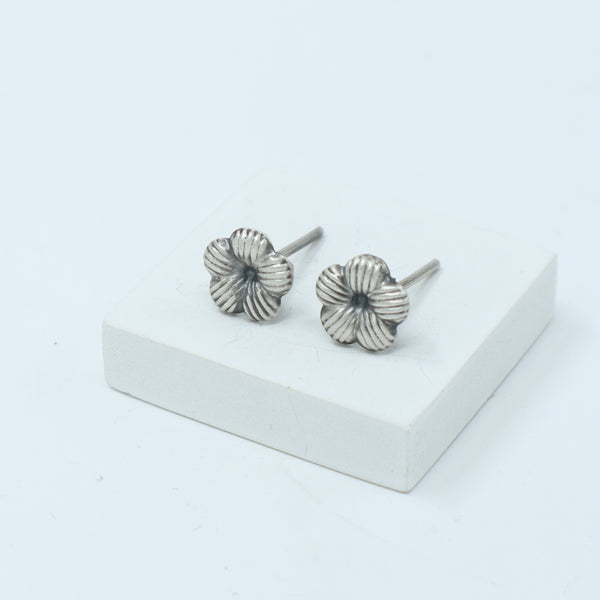 Silver Textured Flower Stud | 92.5 Silver