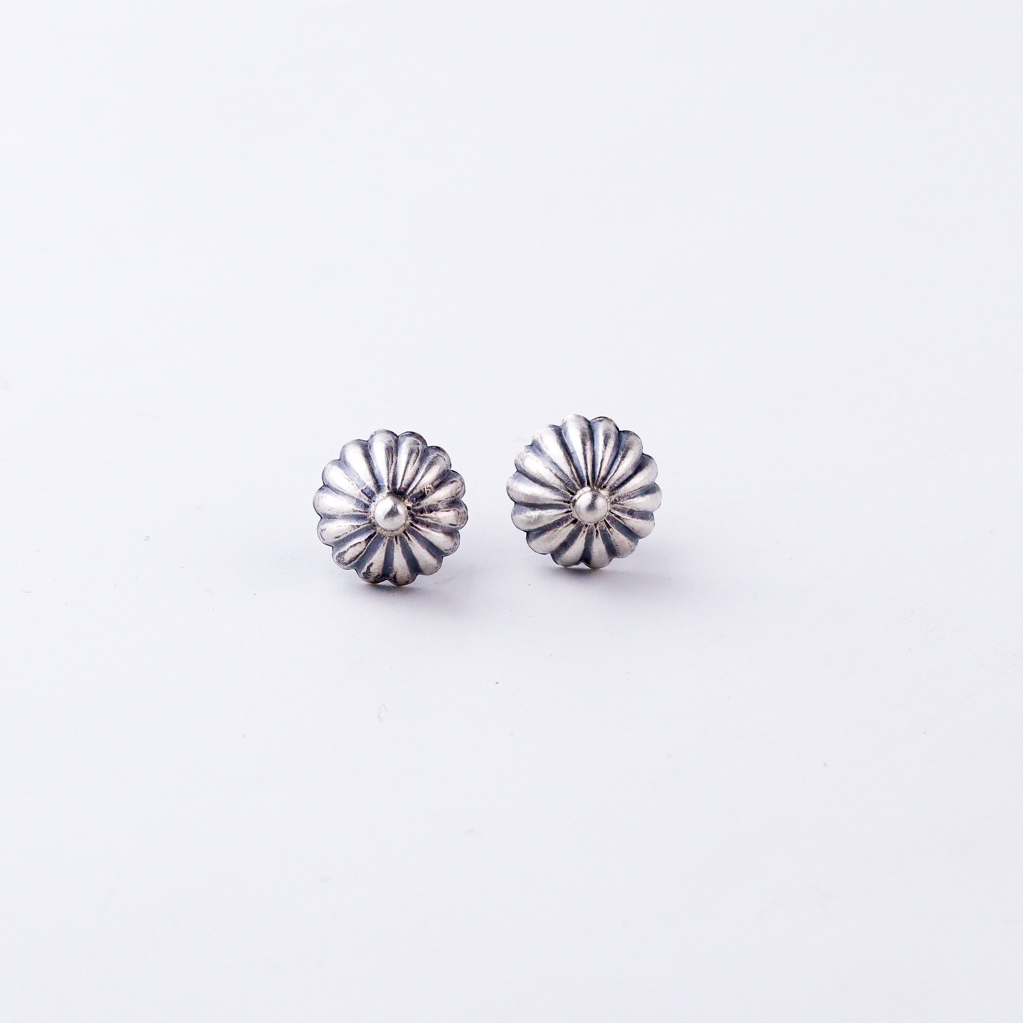 Silver Texture Dome Earrings