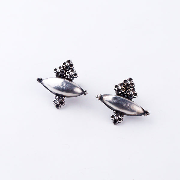 Silver Tribal Motif Earring