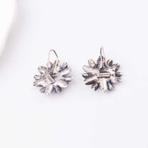 Mini Silver Soorajmukhi (Flower Motif) Earrings
