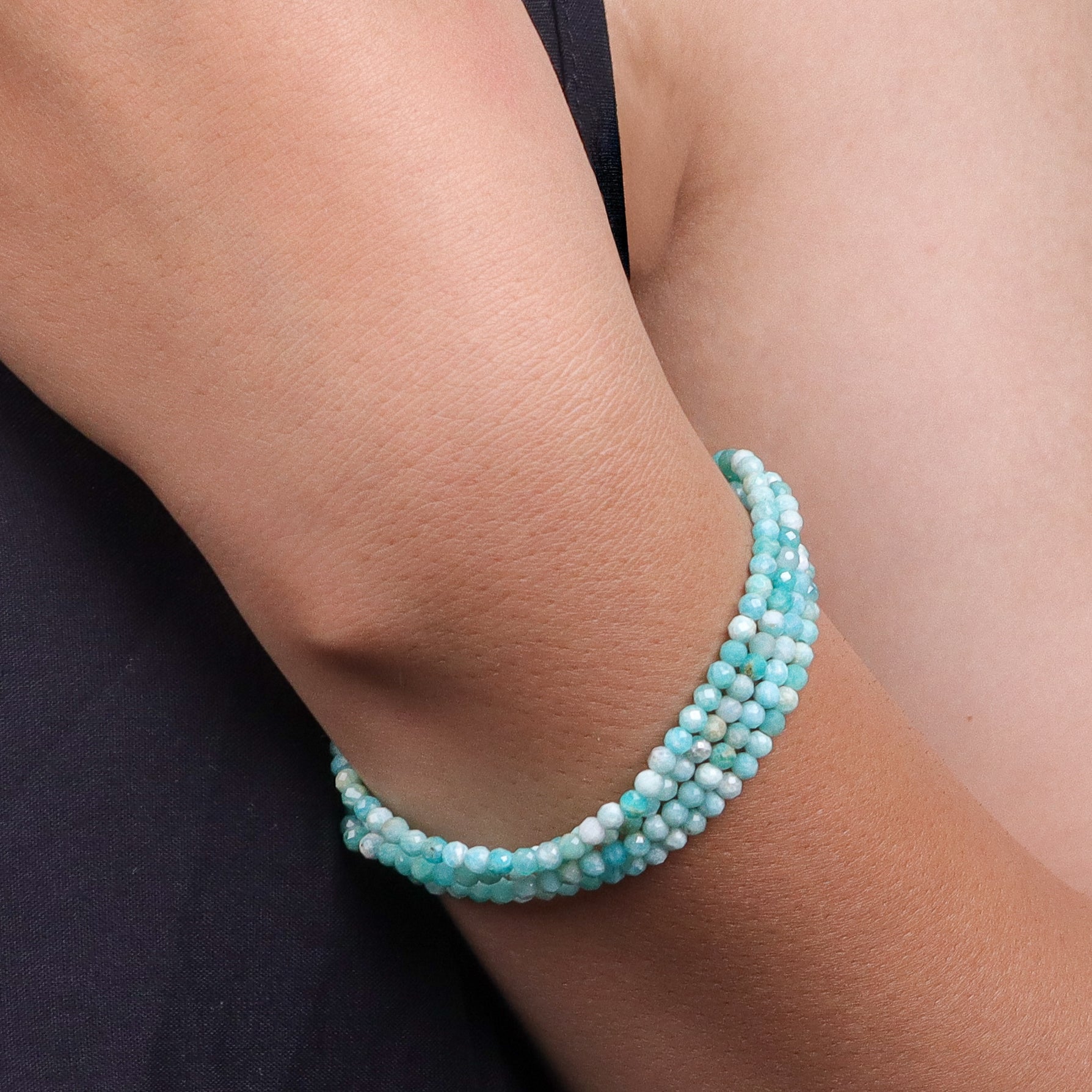 Blue Firoza Silver Bracelet (Project Handmade)