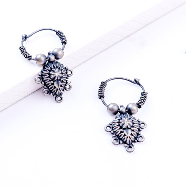 Oxidized Tribal Earrings