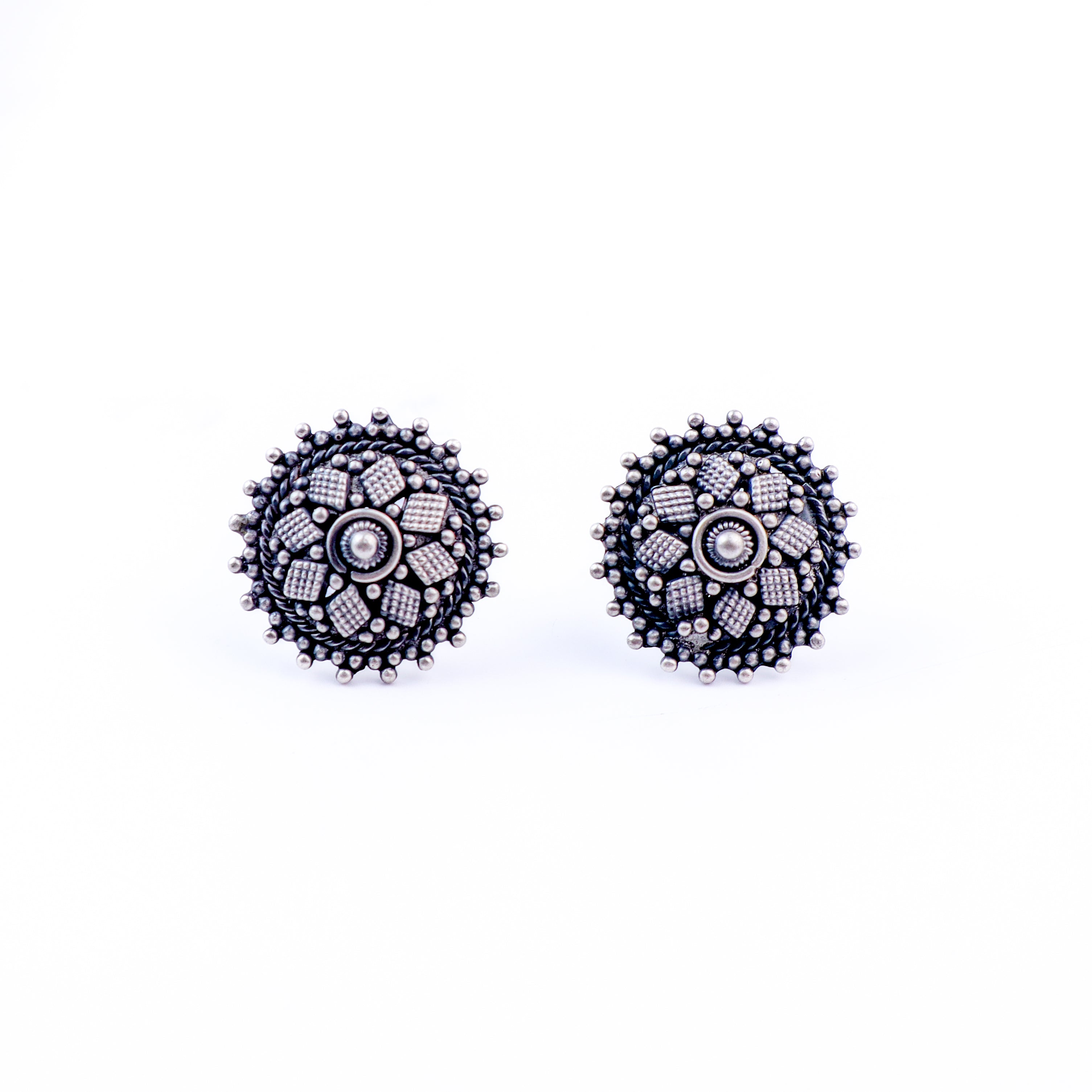 Oxidized Nakshi Earrings