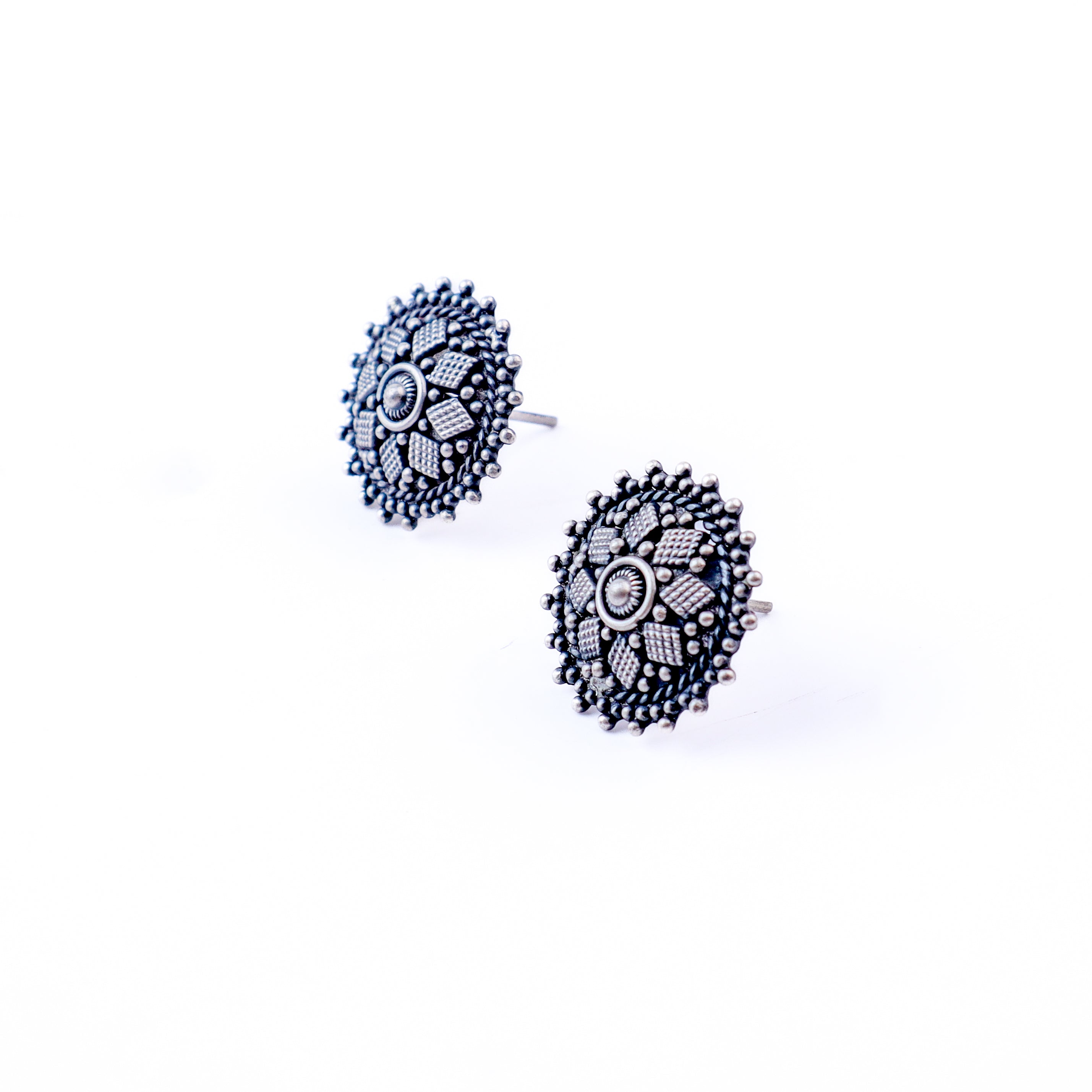 Oxidized Nakshi Earrings