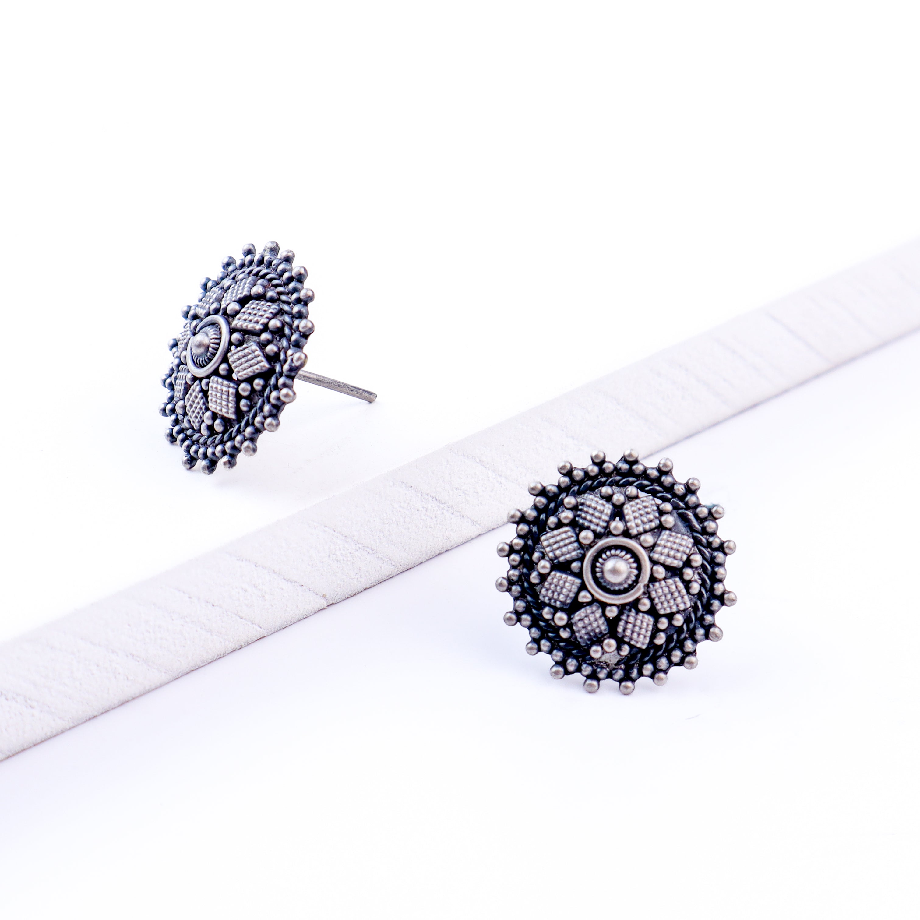 Oxidized Nakshi Earrings