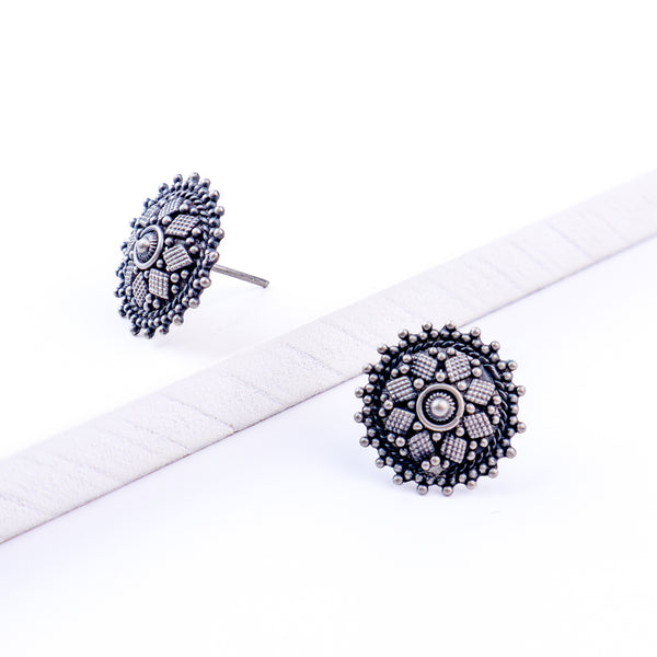 Oxidized Nakshi Earrings