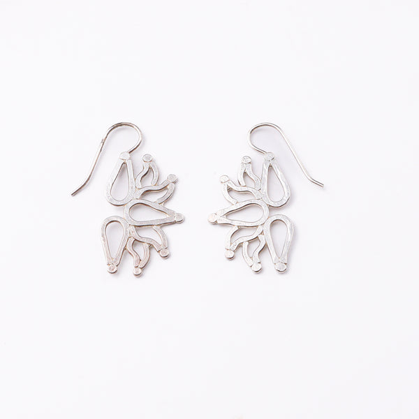 Mini Saroj ( Lotus ) Hammered Earring