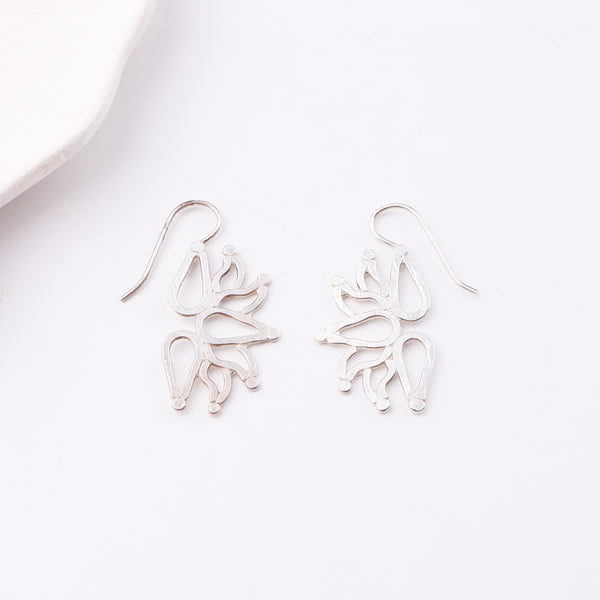 Mini Saroj ( Lotus ) Hammered Earring