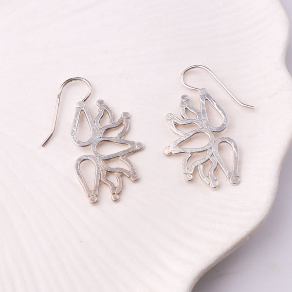 Mini Saroj ( Lotus ) Hammered Earring