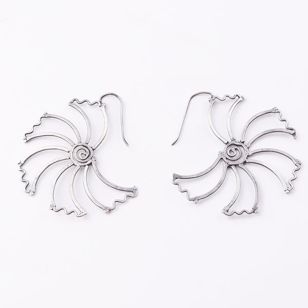 Gulmohar Hammered Earring: Hook Style