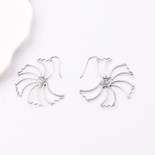 Gulmohar Hammered Earring: Hook Style