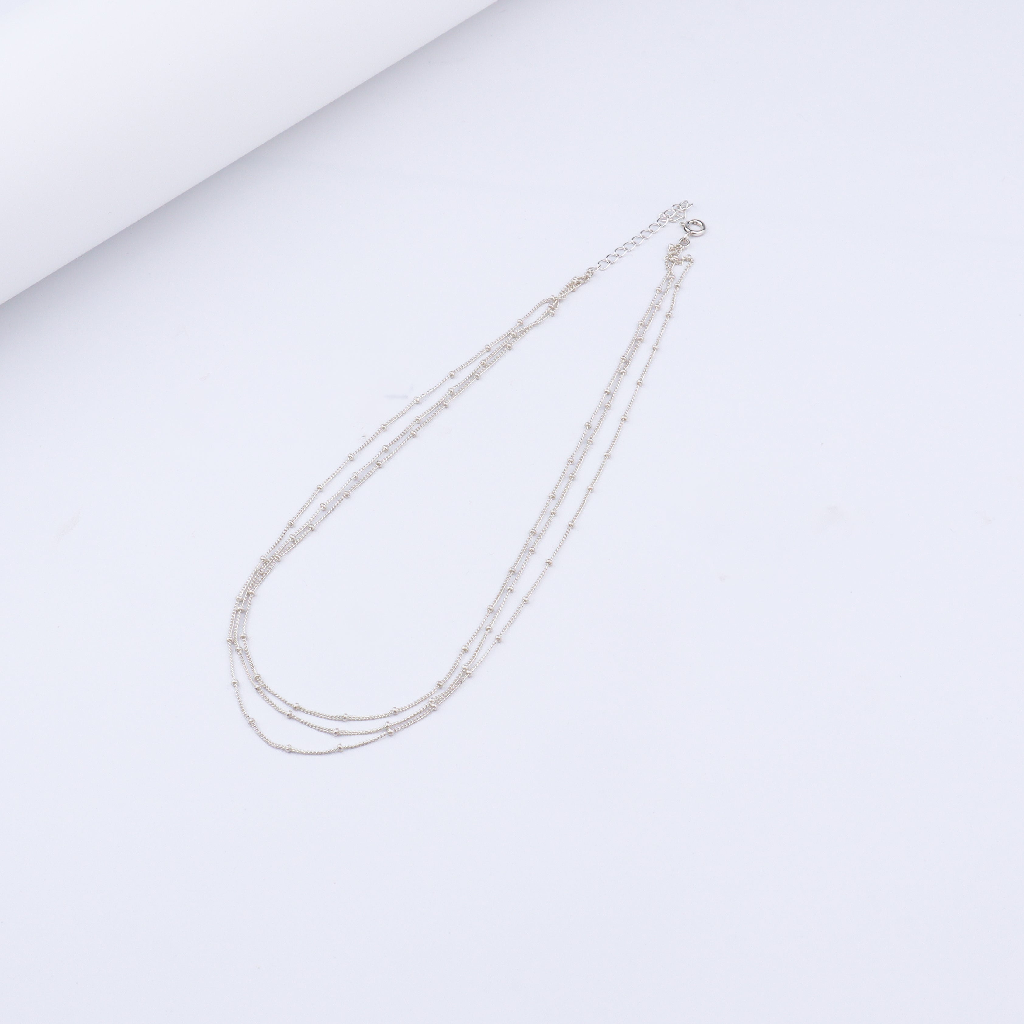Dainty Silver Three Layered Necklace