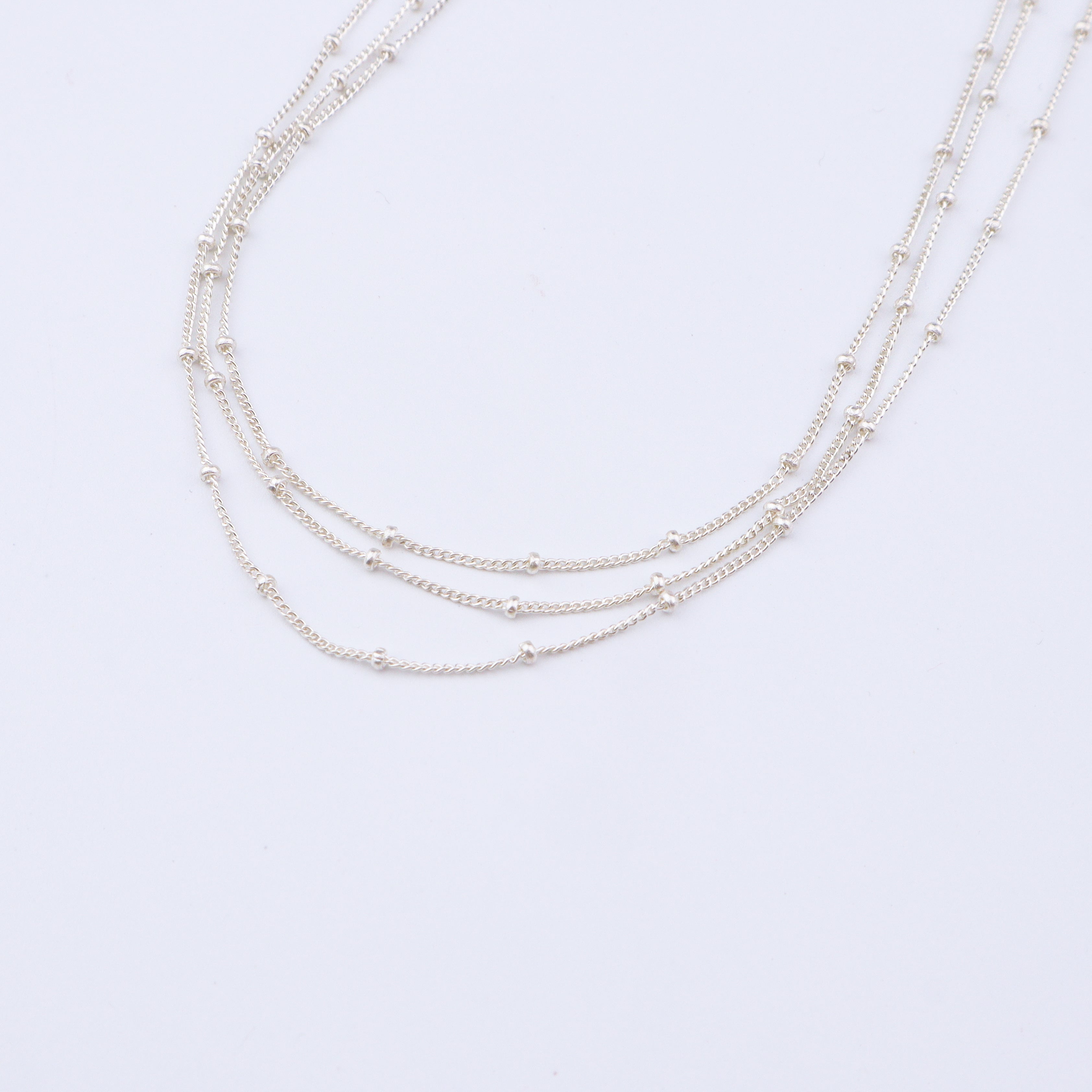Dainty Silver Three Layered Necklace